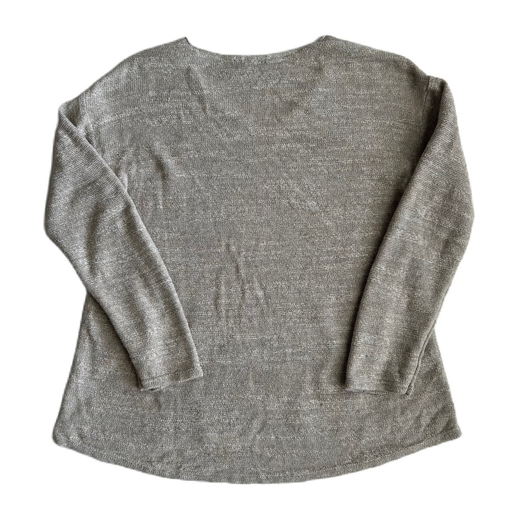J. Jill Pure Jill Women's Tan 100% Cotton V-Neck Sweater with Front Pouch Pocket - Picture 2 of 12